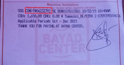 bayad center receipt reference number